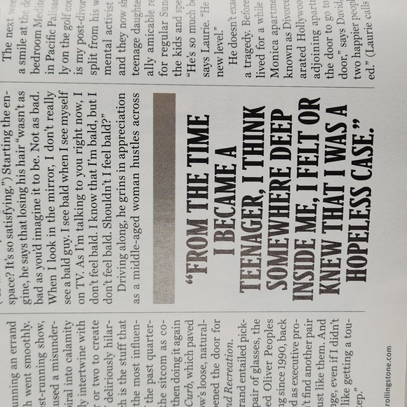 LARRY DAVID ROLLING STONE ISSUE 1136, AUG 4, 2011 The Neurotic Genius of LARRY D - Picture 15 of 17